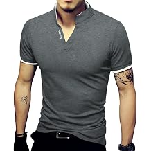 LOGEEYAR Mens Fashion Polo Henley Shirts Short/Long Sleeve Casual T-Shirts Slim Fit Cotton Polo Shirts for Men