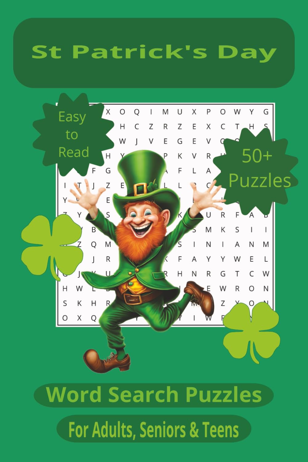 St. Patrick’s Day Word Search Puzzle Book for Adults, Seniors & Teens | 55 Large Print Puzzles Celebrating Irish Culture & Luck