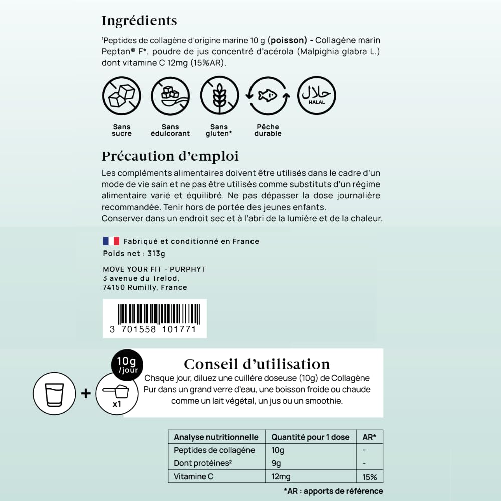 Collagène Marin en Poudre Peptan® Saveur Neutre Vitamine C Acérola