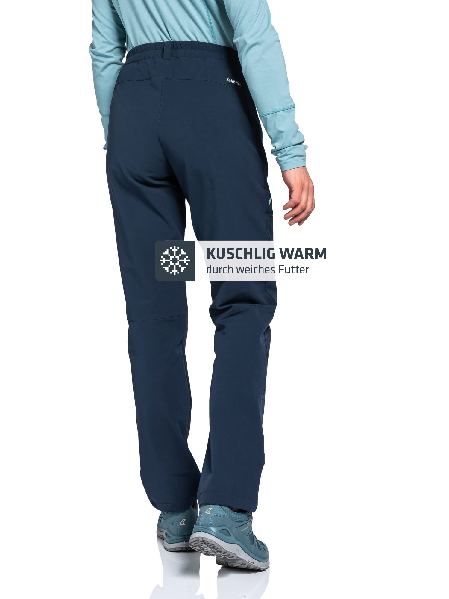 Schöffel Damen Pants Ascona Warm L, warme Wanderhose mit 4 Wege-Stretch, wasserabweisende, atmungsaktive Thermohose