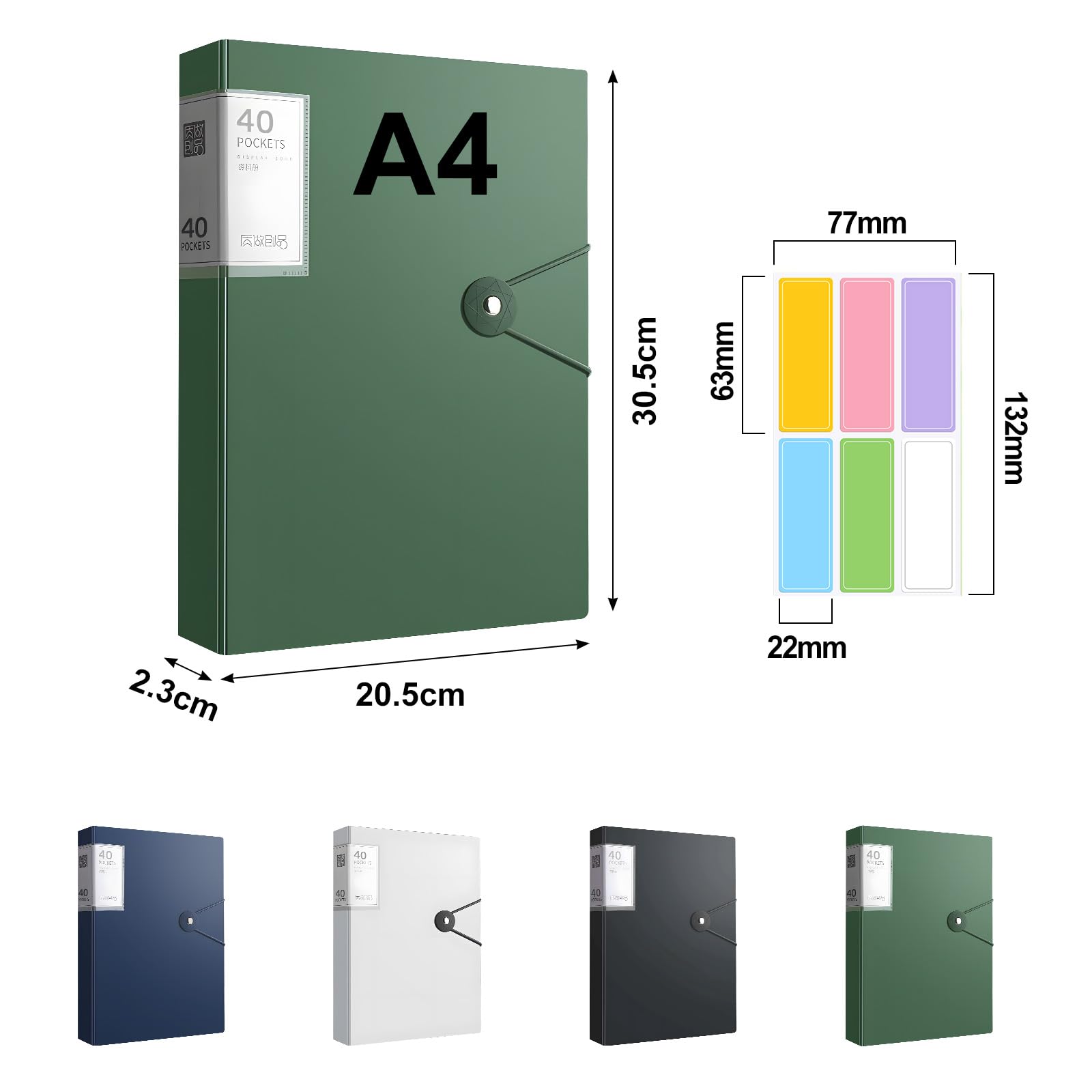 A4 Display Folder with Plastic Sleeves Display Folder Project Folders Presentation Folders Certificate Folder for Paperwork Home School & Offices Use (4 PCS - Image 2