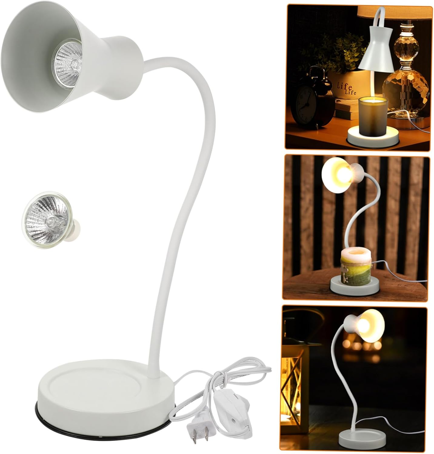 ABOOFAN 1Set Adjustable Candle Melting Lamp with Dimmable Light Indoor Aroma Wax Warmer for Home Decor Modern Fragrance Lamp for Bedroom Ambiance Easy Install Table Lamp with Unique Design