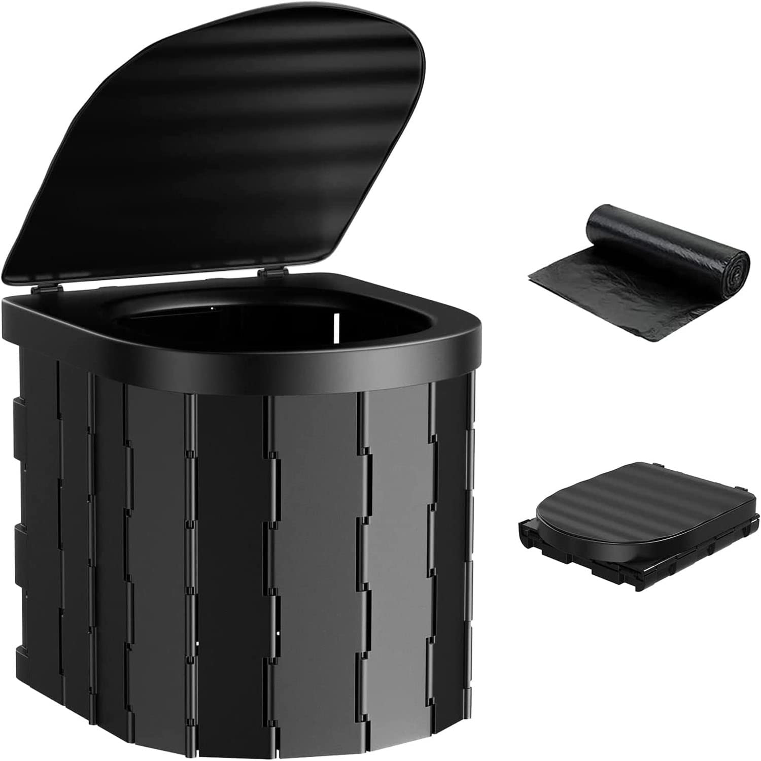 Arabest Portable Camping Toilet With Lid - Waterproof Folding Potty for Car, Adult Use, Hiking, Boat Trip, Beach Travel