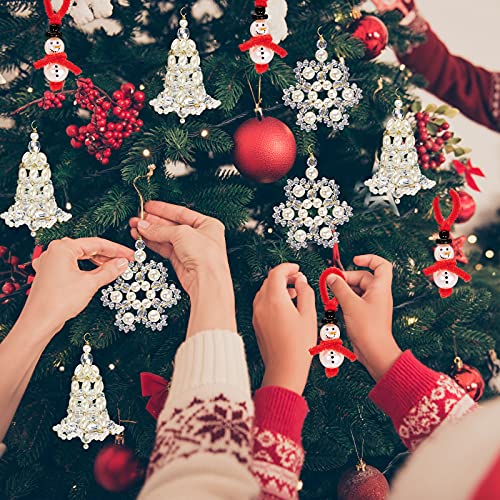 Christmas Beaded Ornaments Kits To Make (22 Sets)-Including 12 Pcs Snowman /4 Pcs Bell/6 Pcs Snowflake - Diy Christmas Crafts For Holiday Tree Decorations(Assembly Needed) #TOP1