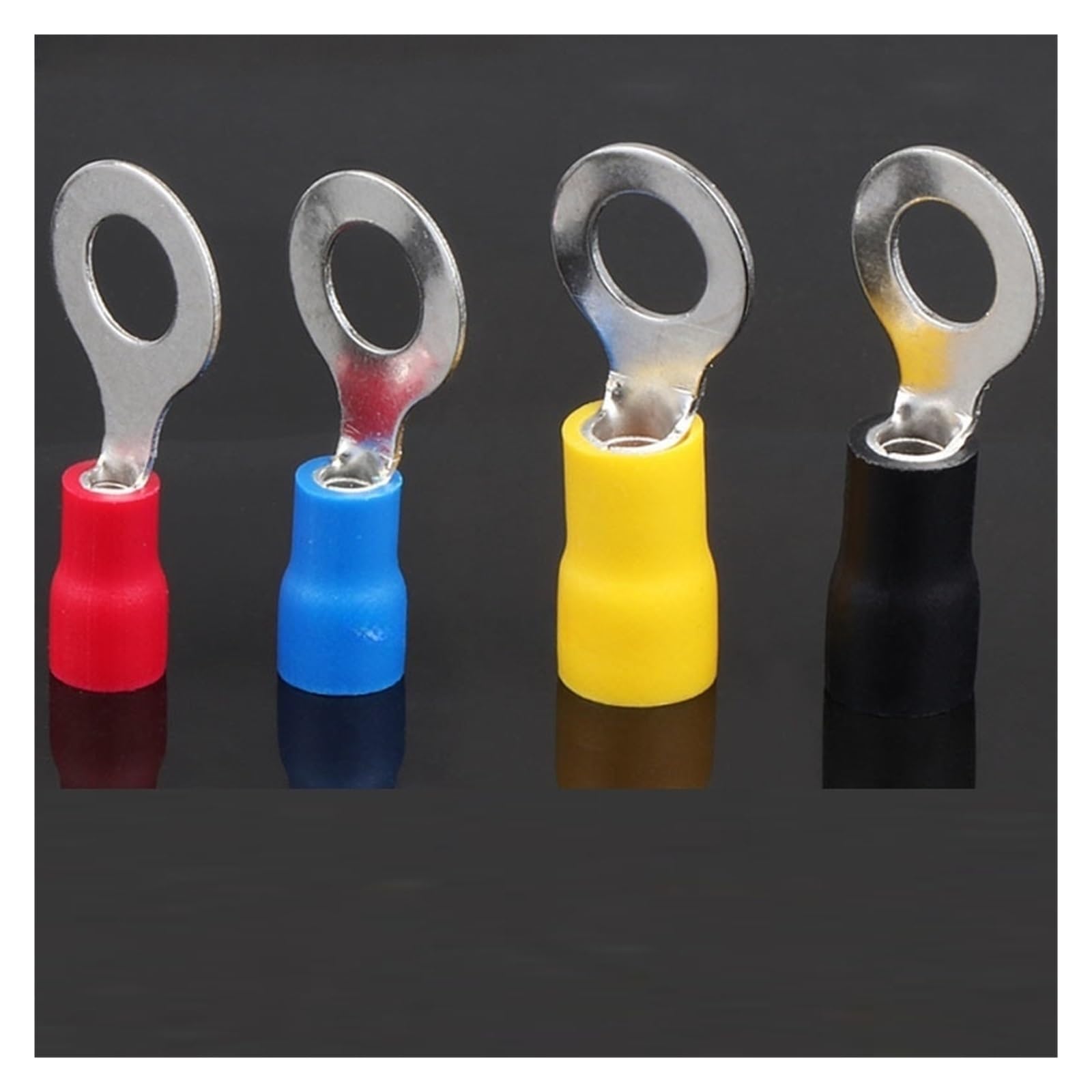 Cosse à sertir électrique, Kit de bornes à sertir RV1.25-4 à RV5.5-4 Multicolore 10-100 pièces(RV5.5-4 (Blue),100pcs)