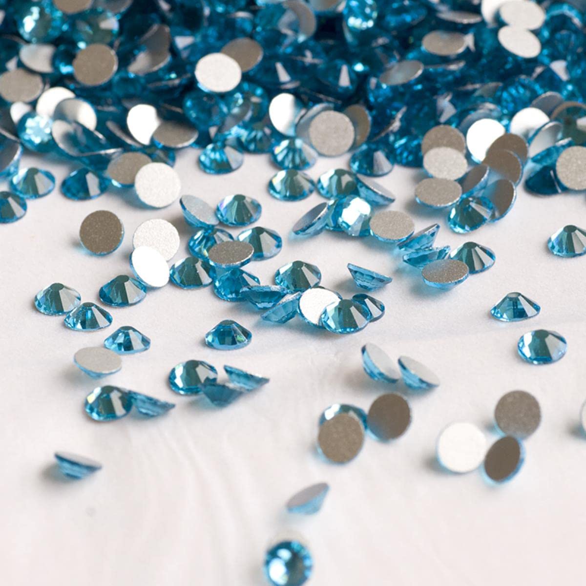 Crystal AB Nail Art Strass Flatback Vetro lucido Pietre per unghie Gemme per unghie 3D Decorazioni per manicure fai da te-Rosa chiara, SS34 288 pezzi