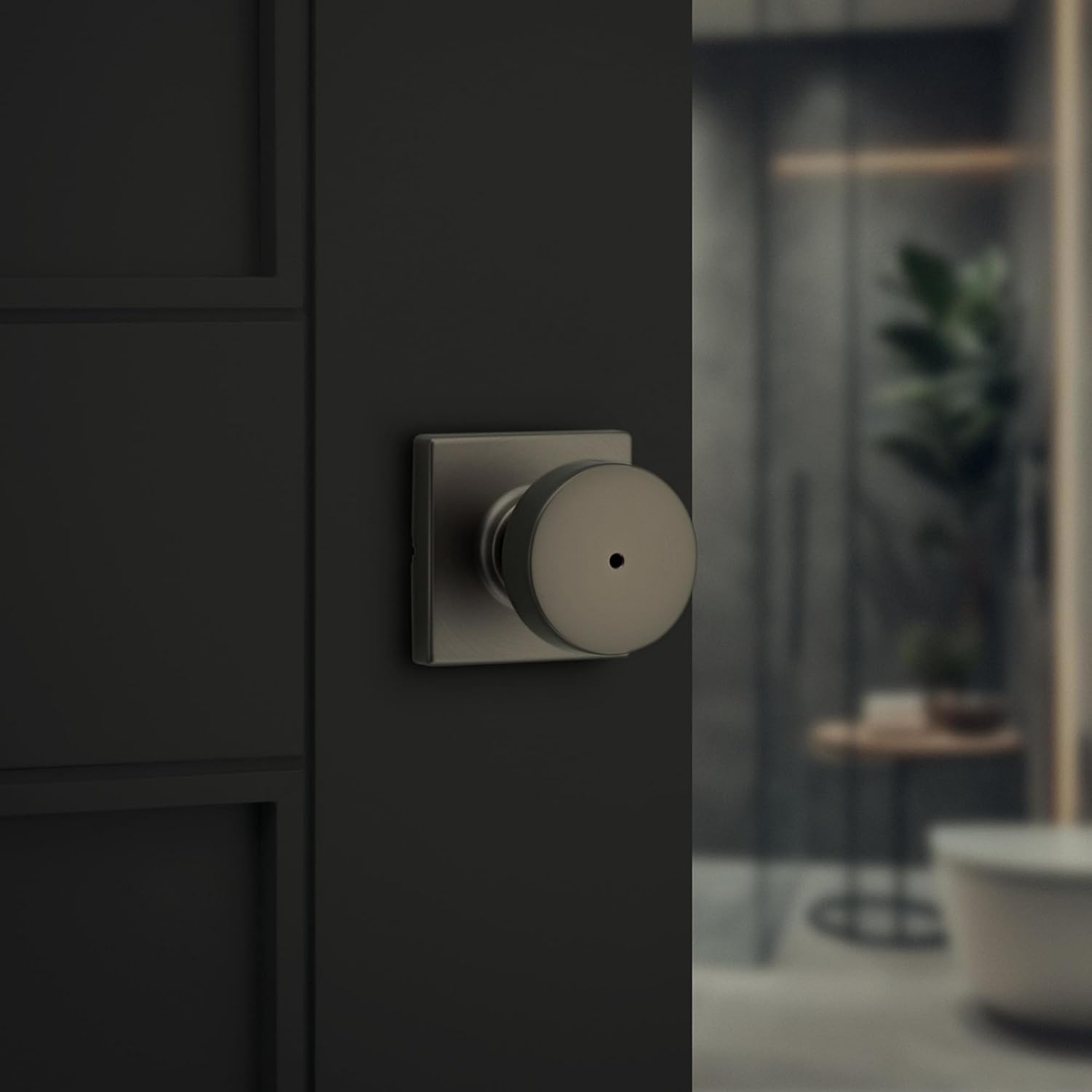 Kwikset 730PSKSQT-26 Pismo Knob with Square Rose Privacy Lock with 6AL Latch and RCS Strike Bright Chrome Finish