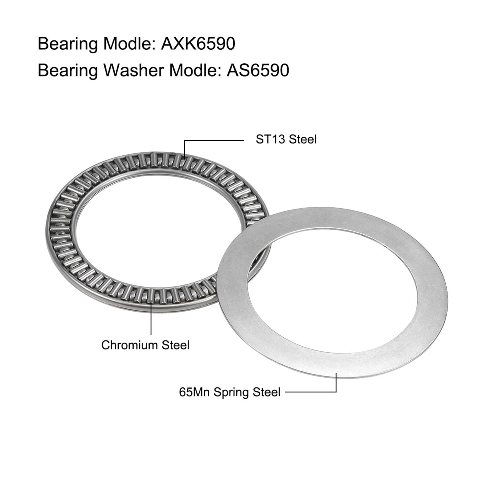 1 Nadelrollen-Axiallager mit Lagerscheibe AXK+2AS 8 mm–80 mm Innendurchmesser 19 mm–105 Außendurchmesser 4 mm–6 Gesamt(AXK5578 (55x78x5))