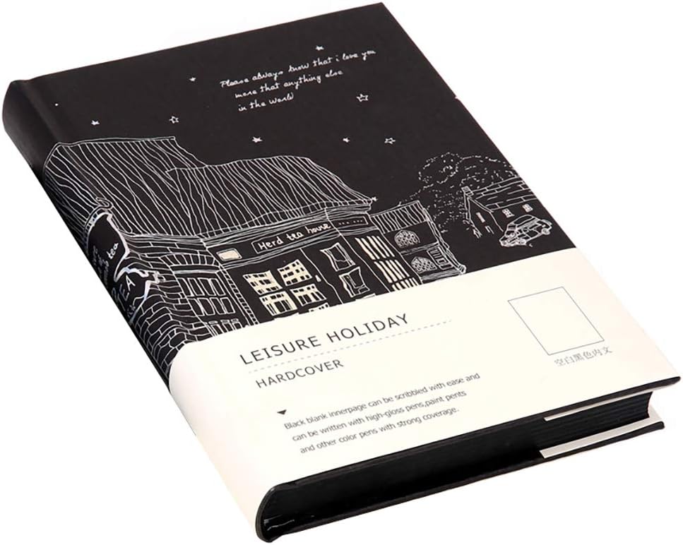 Premium Hardcolor Black Paper Sketchbook (5-1/4'' Wide X 8-1/2'' High