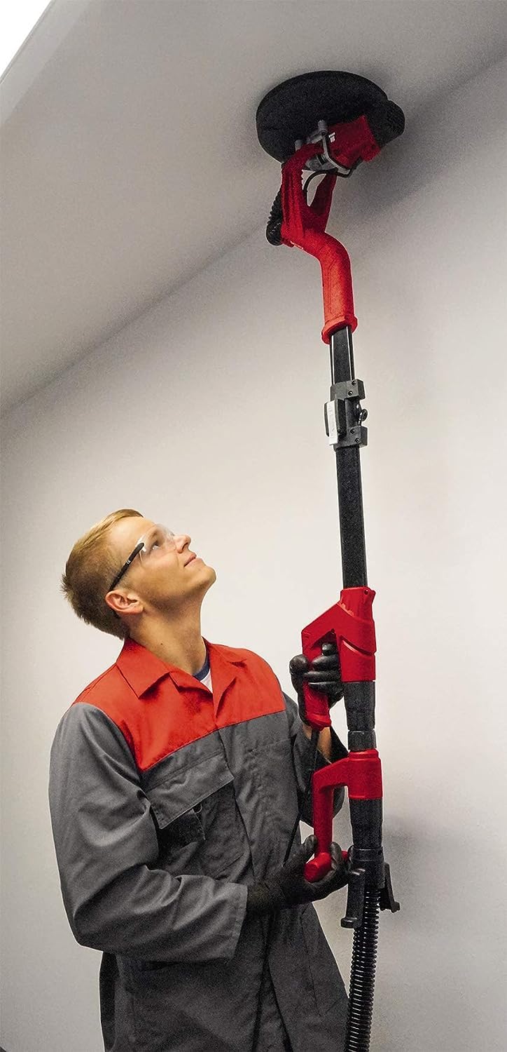 Einhell Pulidora de obra seca TC-DW 225 (600 W, máx. 1500 min.-1 velocidad en vacío, 225 mm de diámetro de disco de lijado, mango telescópico, disco de lijado con velcro, incluye 6 discos de lijado)