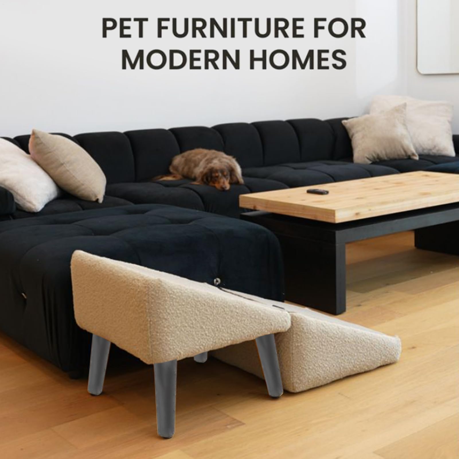 Rampa Pieghevole Per Cani E Gatti — In Legno Con Superficie Antiscivolo — Per Divano, Letto, Auto — Scaletta Per Animali Piccoli