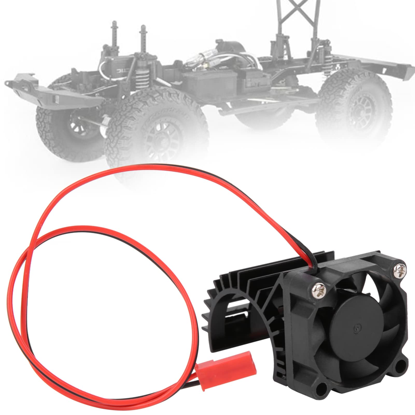 RC Car Boat Model Heat Sink, Toy Cars Boat Upgraded Fan and Cooling Fan and Upgrade Heat Sink with JST Plug for 380/390 Motor 1/16 Remote Control Car Boat Model (Black)