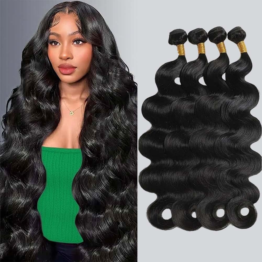 Body Wave Bundles Human Hair Soft 16 18 20 22Inch 100% Brazilian Human Hair Bundles 12A Hair extension Long Natural Black Color For Women