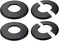 Vista 23 de 2 piezas de brida dividida de pared, placas de escudo autoadhesivas cuadradas de ABS con diseño de hebilla para tubo de 0.47"/12mm de diámetro