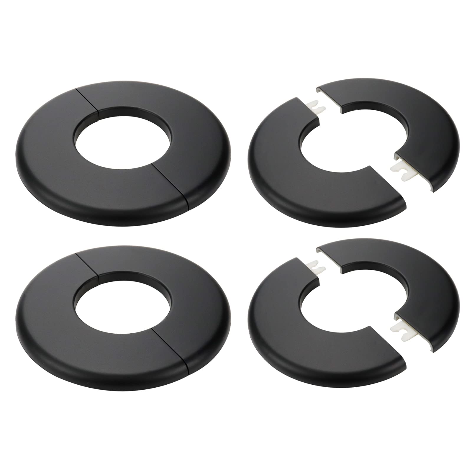 Rosace murale auto-adhésive ronde ABS lot de 4 pour masquer tuyau 51 mm