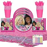 Barbie Dream Together Party Supplies Pack Serves 16: 9" Plates Luncheon Napkins Cups and Table Cover