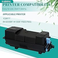 Vista 2 de SAIDING Cartucho de tóner de repuesto compatible para IM550 IM600 418477 para usar con Ricoh IM 600SRF IM 550F P800 P801 de alto rendimiento 25500