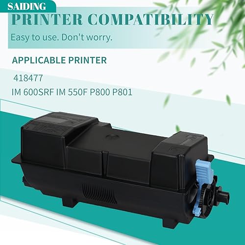 Miniatura 2 de SAIDING Cartucho de tóner de repuesto compatible para IM550 IM600 418477 para usar con Ricoh IM 600SRF IM 550F P800 P801 de alto rendimiento 25500