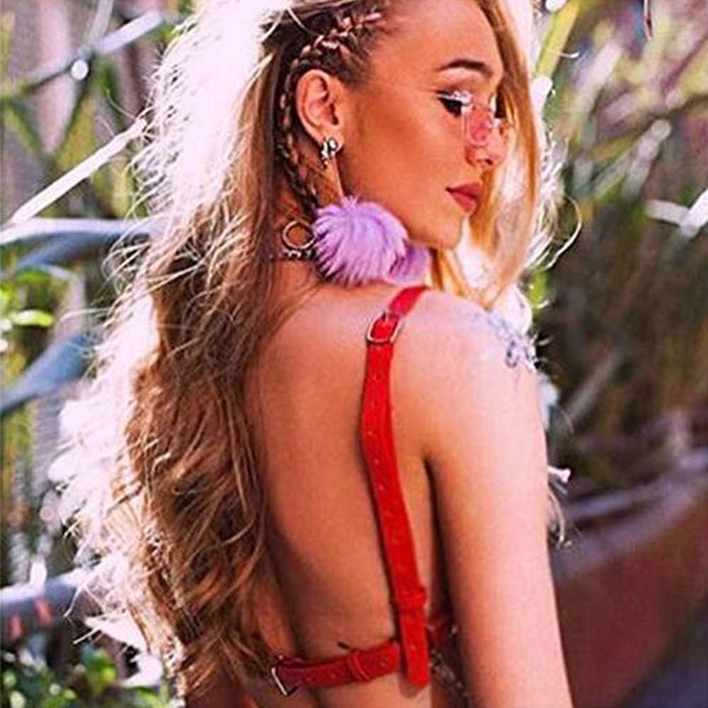 Women's Leather Bullet Cup Bra Body Harness Adjustable Brooch Buckle Punk Lingerie Bra Catwoman Costume