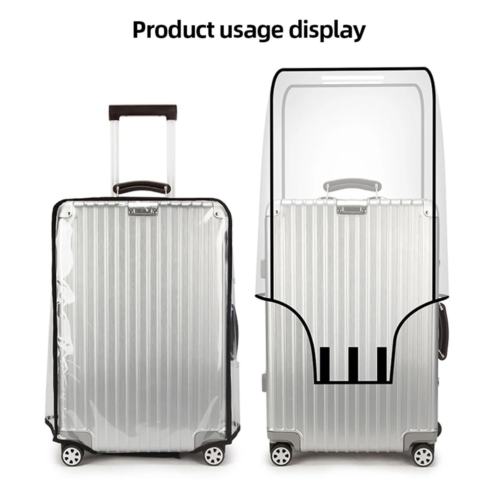 KofferhüLle 2 stücke Klar Koffer Abdeckung Schutz Transparent Reise Gepäck Schutz Wasserdicht Trolley Fall Abdeckung for Rädern Koffer(30inch)
