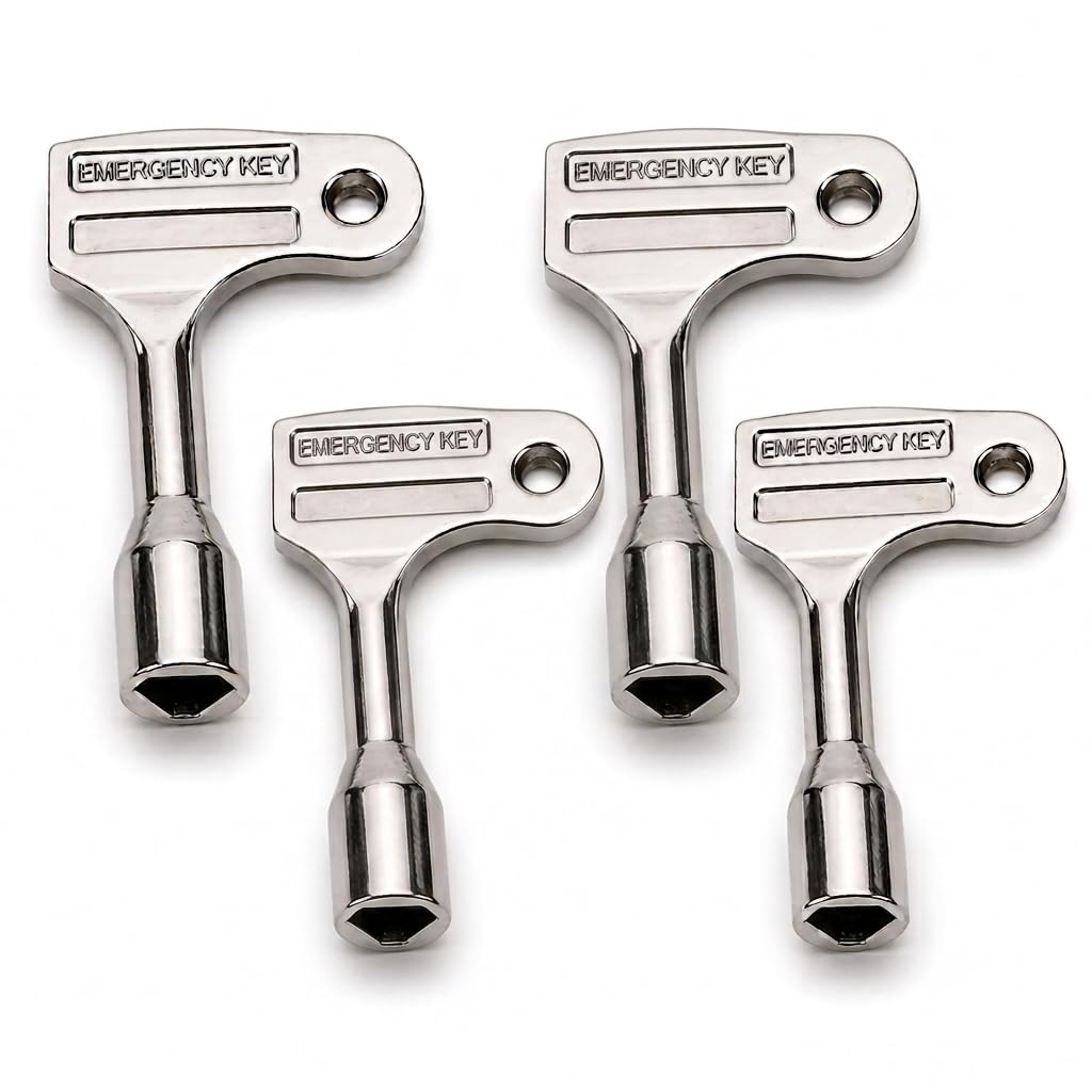 AXIS Triangle Socket Spanner Key | Pack of 4| DP Silver Finish | 6.5 × 4.2 × 1.5 cm | Elevator Door & Industrial Control Panel Maintenance Key |-picture-10