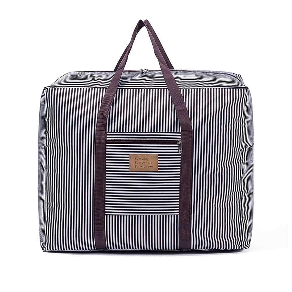 SOWUGI 50L Large Moving Storage Bag With Zips - Bags for Moving House -Bedding Underbed Storage Bag - Big Storage Bag for Duvet, Laundry, Clothes, Quilt - Waterproof Reusable Storage Bag (Brown)