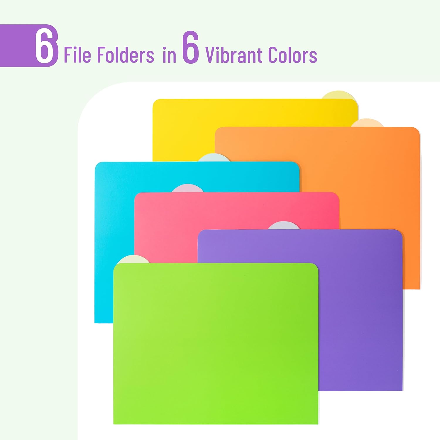 Mr. Pen- File Folders Letter Size, 6 Pack, Vibrant Colors, 1/6-Cut Tab image 2