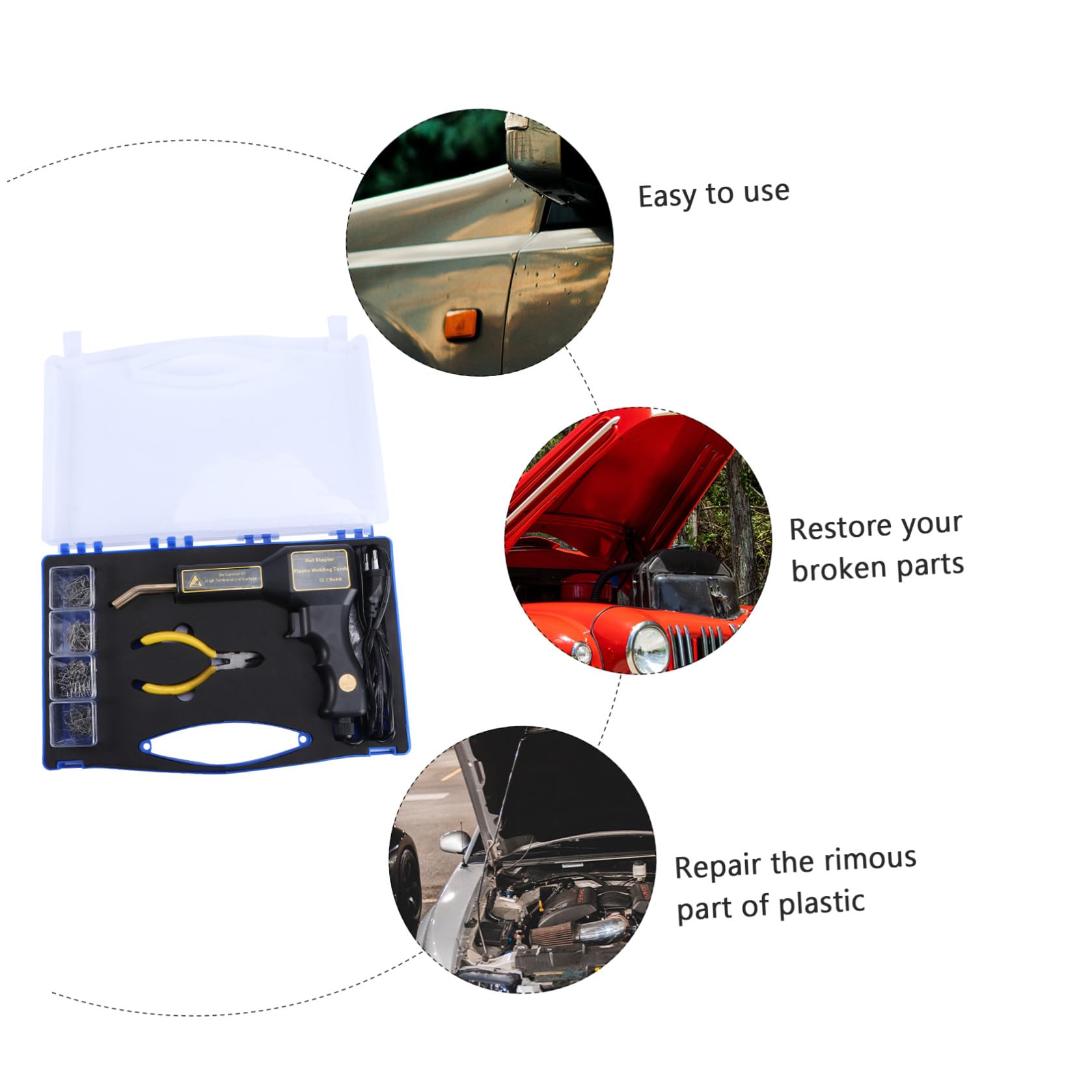 PRETYZOOM Saldatrice Plastica 60w Kit Riparazione Paraurti Auto Manico Ergonomico e Facile da Usare