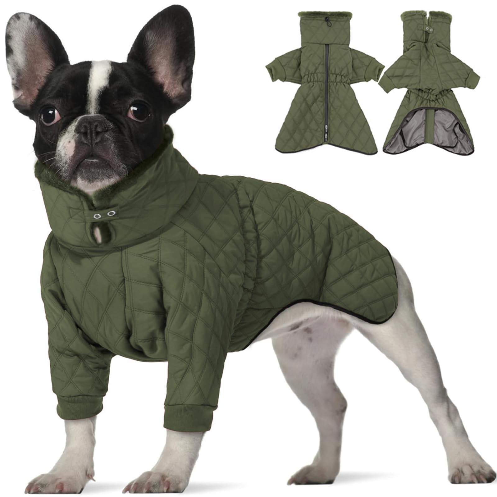 IDOMIK Dog Winter Coat for Small Dogs, Warm Dog Winter Jacket with Fleece High Collar, Zi…