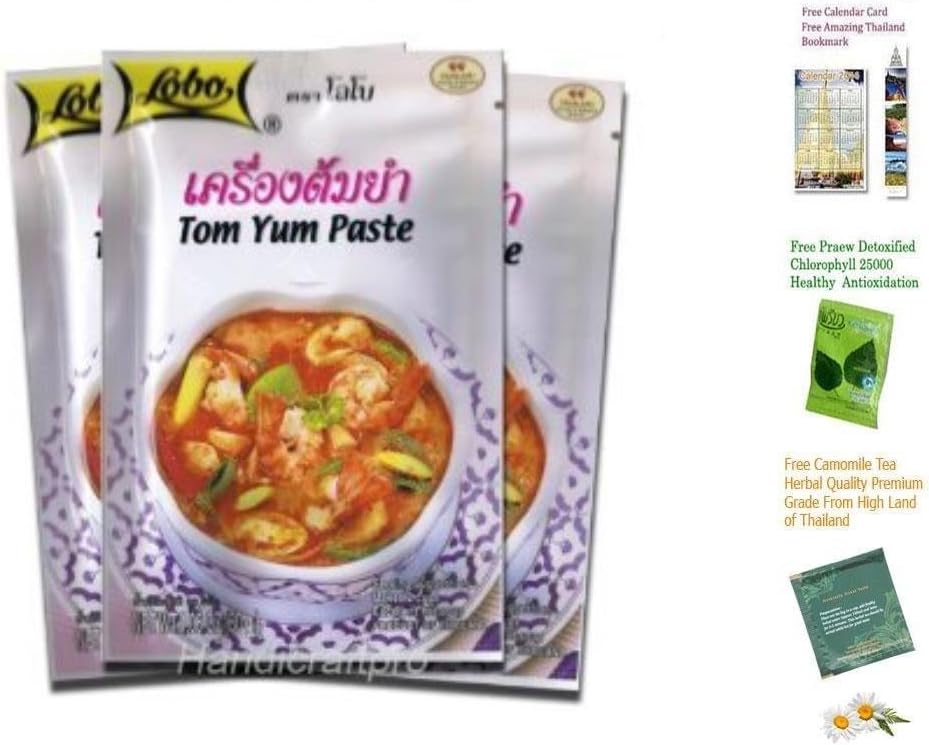 Lobo Brand Thai Tom Yum Paste 1.06 Oz (Pack of 3) Thai Seasoning