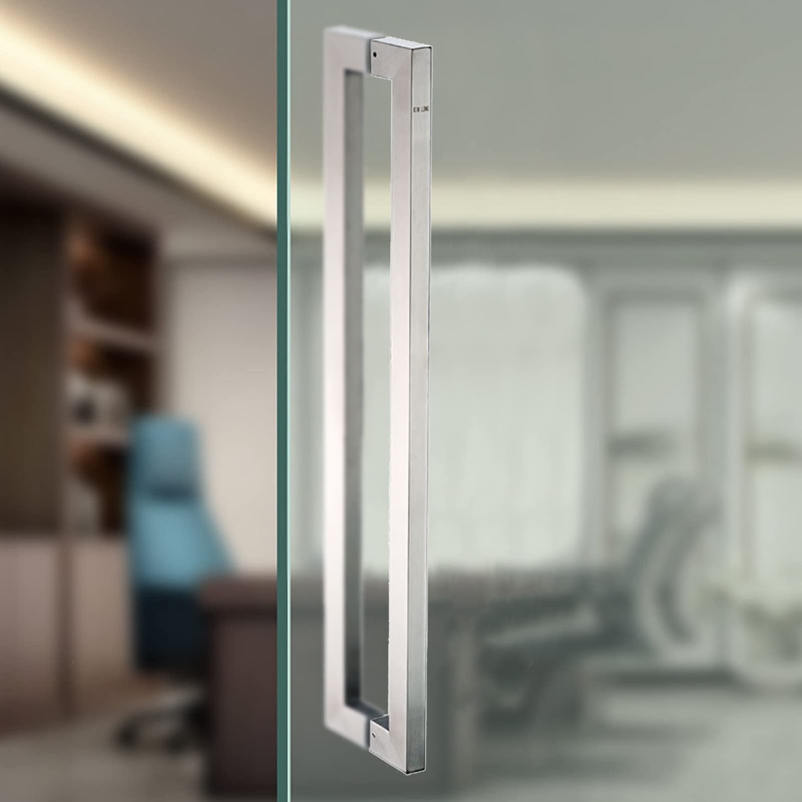 Poignée de porte carrée polie miroir antirouille anti-trace en acier