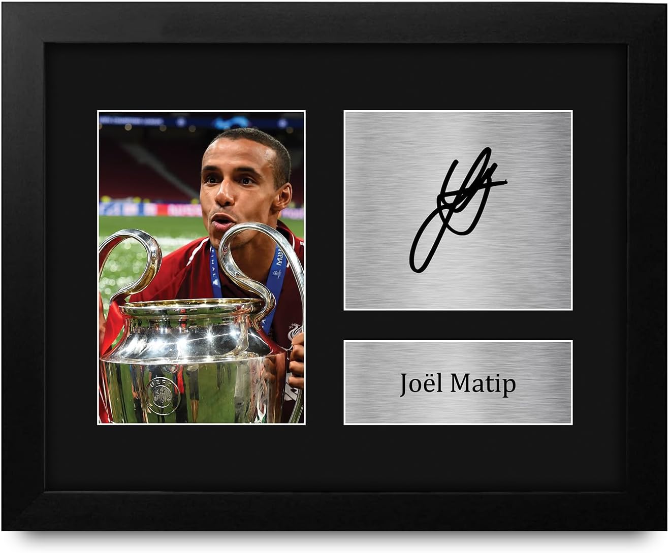 HWC Trading Joel Matip Liverpool Gifts Printed Signed Autograph Picture for Soccer Fans and Supporters - US Letter Framed (ID-008159)
