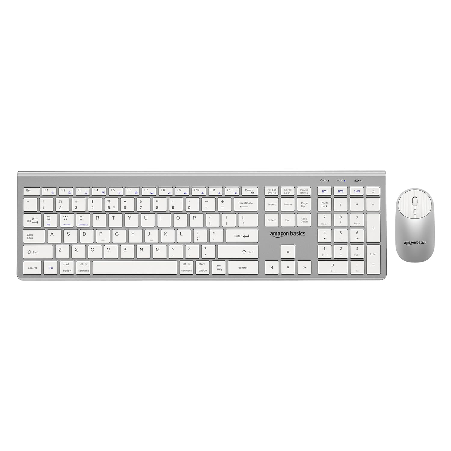 Amazon Basics Wireless Rechargeable Dual Connectivity Keyboard and Mouse Set - Multidevice Wireless Keyboard Full Size and Mouse, for Windows, Mac, Android, Smart TV, Tablet, PC, Laptop (B0CK4BWQ4F) Amazon Price History, Amazon Price Tracker