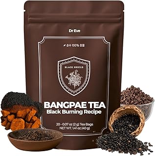 Dr.Eve BANGPAE Tea with Puer, Chaga Mushroom, Black Soybean, and Cacao - Detox Tea for Diet and Wellness - 20 teabags, low caffeine
