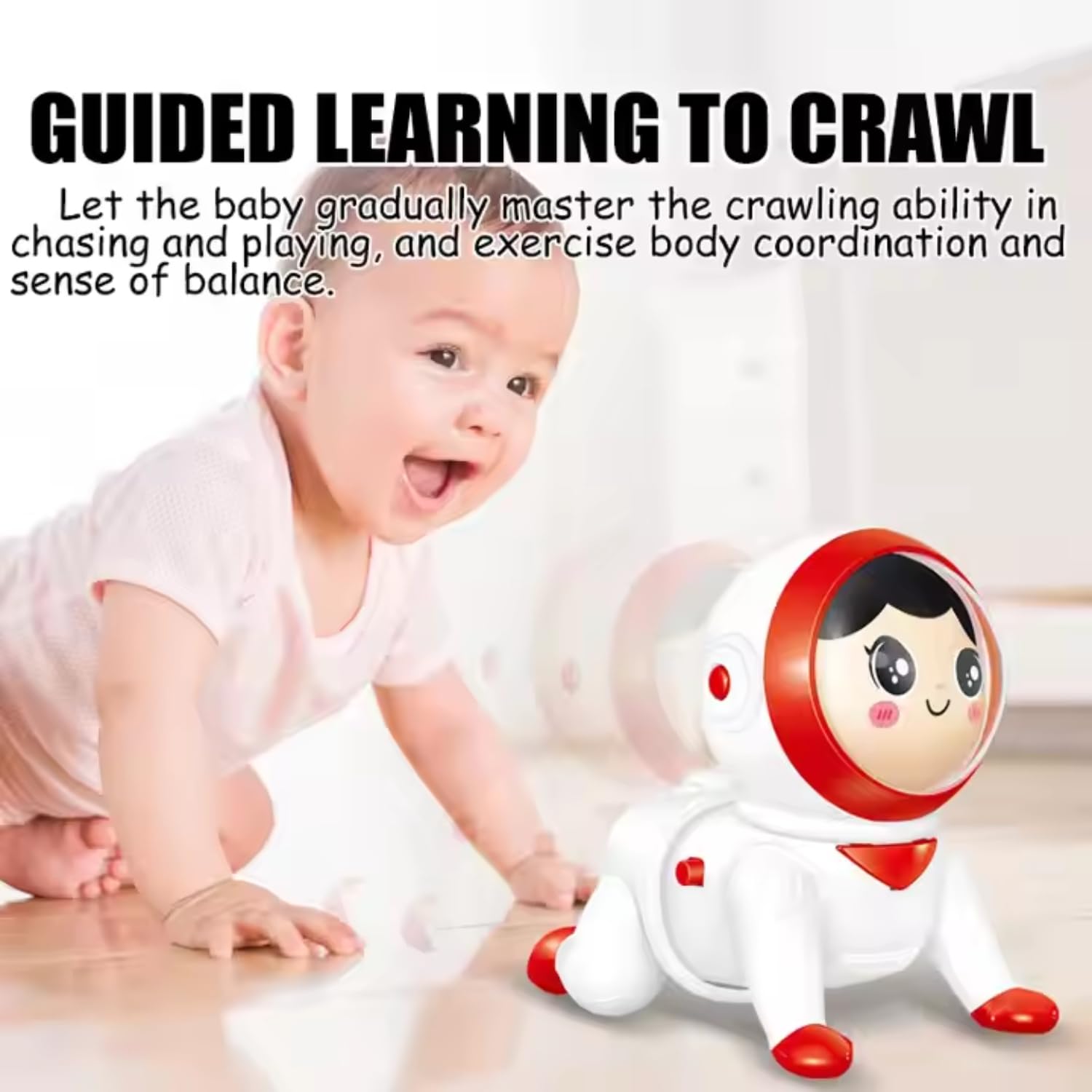 Sisq Crawling Doll - Realistic Electric Anime Toy for Motor Skills Development | Music & Training Fun Perfect for Toddlers | Interactive Crawling Doll | Educational Toy for Kids | 3