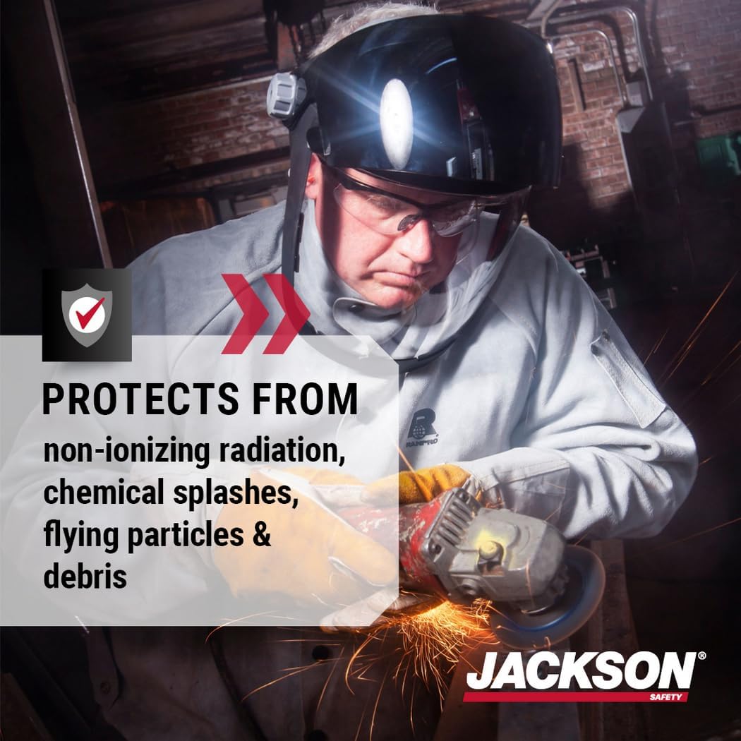 Jackson Safety QUAD 500 Face Shield - Anti-Fog Window with Chin Guard - ANSI Z87.1 & OSHA - (Multiple Styles & Headgears)