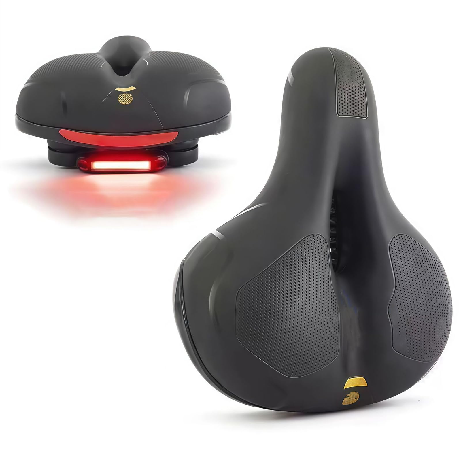 Sella Bici Comoda in Gel per Merida Ninety-Six 9600 2017 | Sella Bici Comoda con Fanali Posteriori Ricaricabili Sella Per Bicicletta Uomo Donna Cuscino Posteriore per Bicicletta