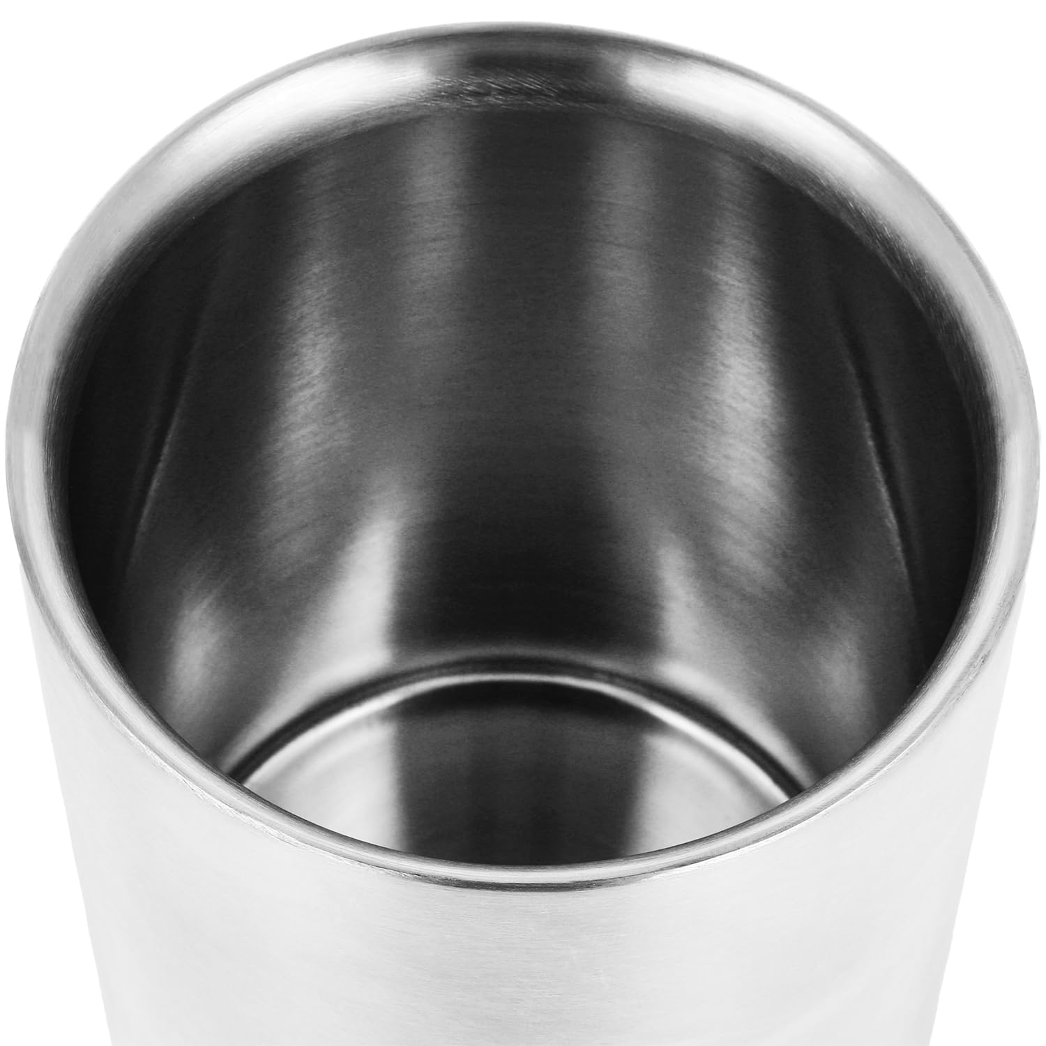com-four® 6x Flaschenkühler - Sektkühler in matt - Eiswürfelkübel aus Edelstahl - doppelwandiger Weinkühler - Eiswürfelkühler mit 10,5 cm Innendurchmesser (6 Stück - silberfarben/matt)