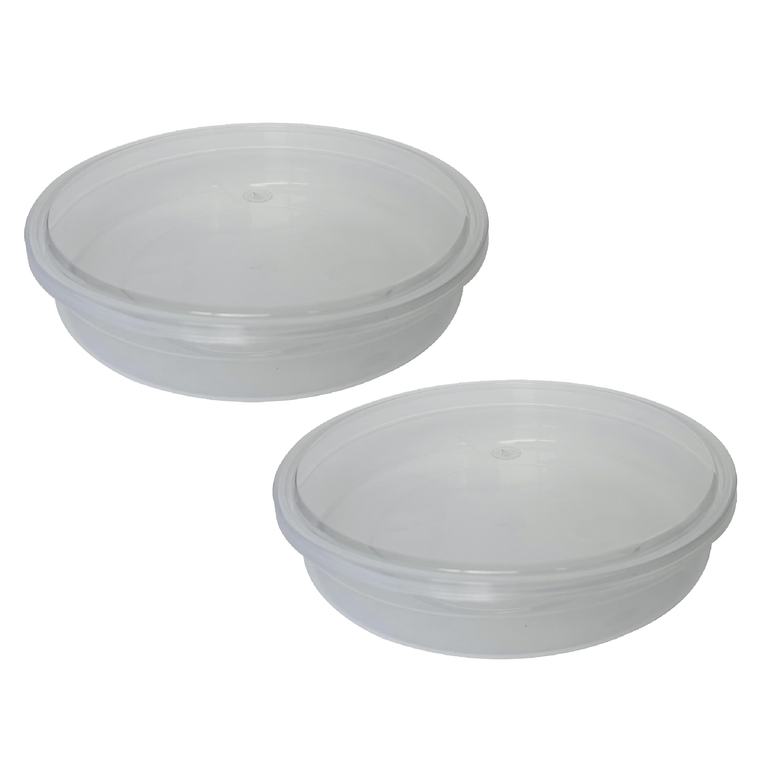 (Pack of 2) 1500ML Clear Round Plastic Containers with Secure Seal Lids Takeaway Food Storage Container Set for Food Prep Meal Fruit Salad & Bento Cake Boxes BPA Free Microwave Freezer Safe (1500ml)