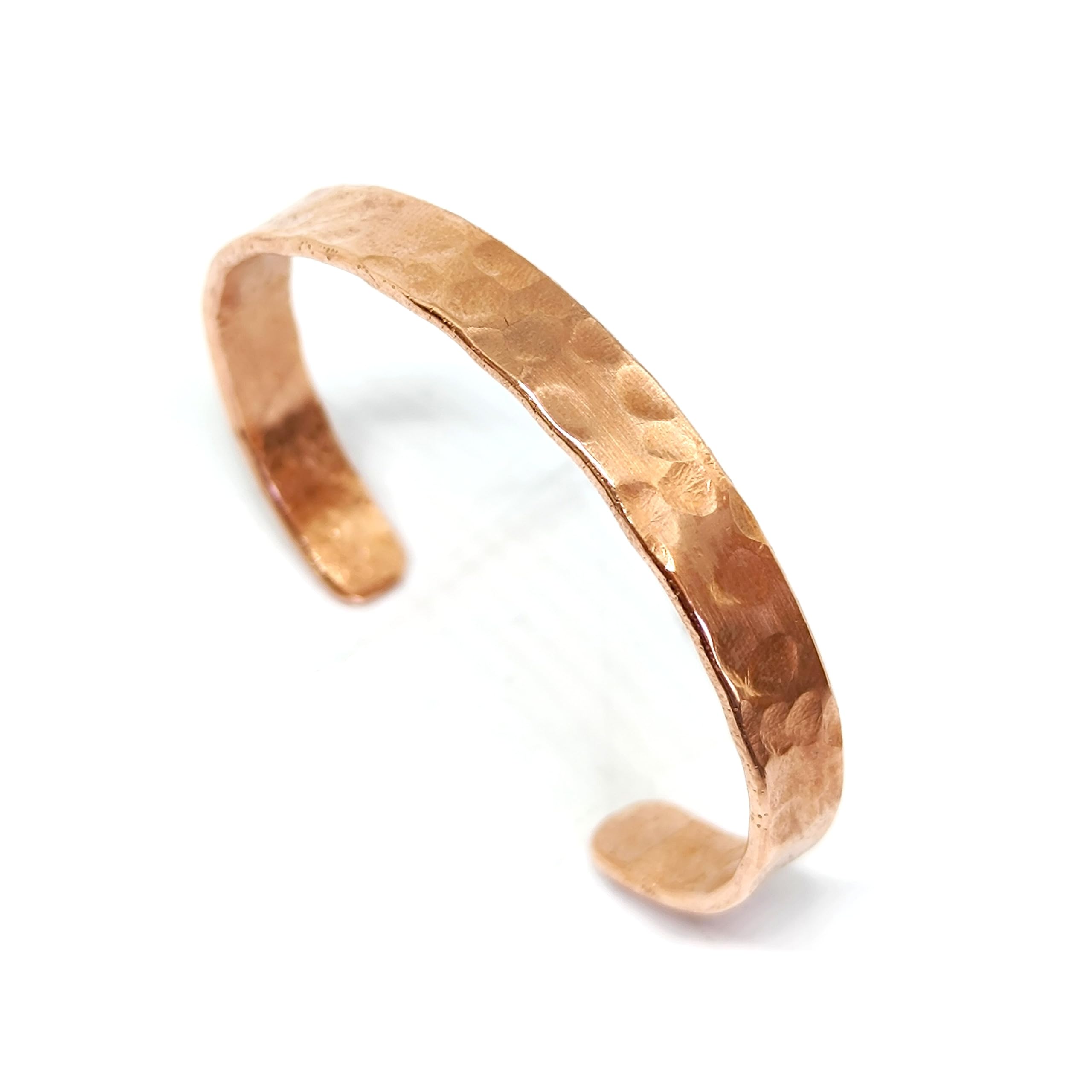 Handmade Pulsera Ancha y Gruesa de Cobre para Hombre con Acabado Brillante, Esposo 7º Aniversario, Terapia para Artritis, Estilo Vikingo