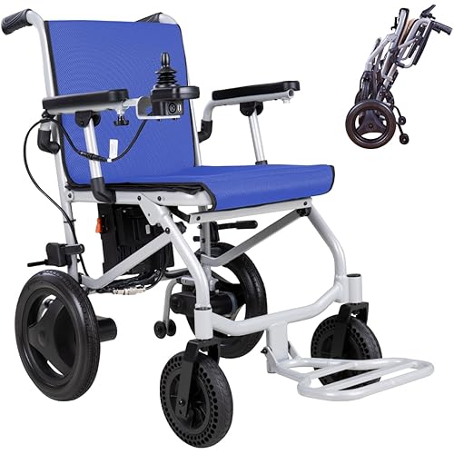 Rubicon DX04 - World Lightest (only 30lbs) Foldable Electric Wheelchair - Travel Size with Detachable Battery - Airline Approved - User Friendly - 10 mi Cruise Range (Model19)