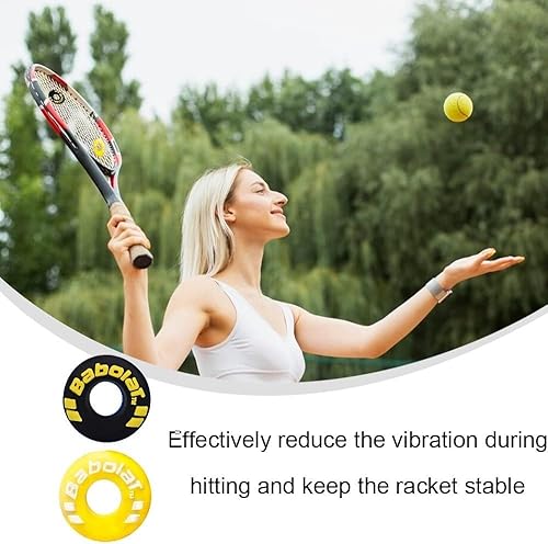 Miniatura 10 de Amortiguador de vibraciones con forma de neumático de goma, raqueta de tenis duradera, accesorio de tenis suave, ideal para jugadores de tenis