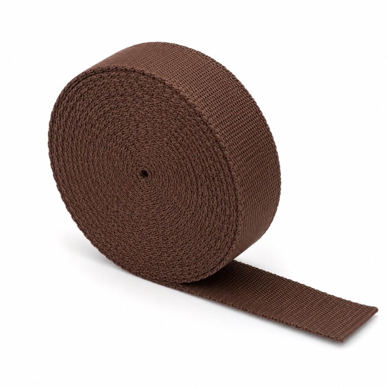 The Webbing Shop Polypropylene Webbing Strap, Continuous Length Flat Woven Tape for Bags, Crafts, Belts, Pet Collars and Leads (Brown, 25mm x 5m)