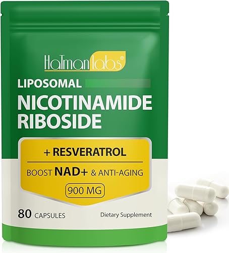 Suplemento NAD  Ribosida de nicotinamida liposomal 900 mg, resveratrol, quercetina  Suplemento NAD de alta pureza para energía, apoyo a la salud