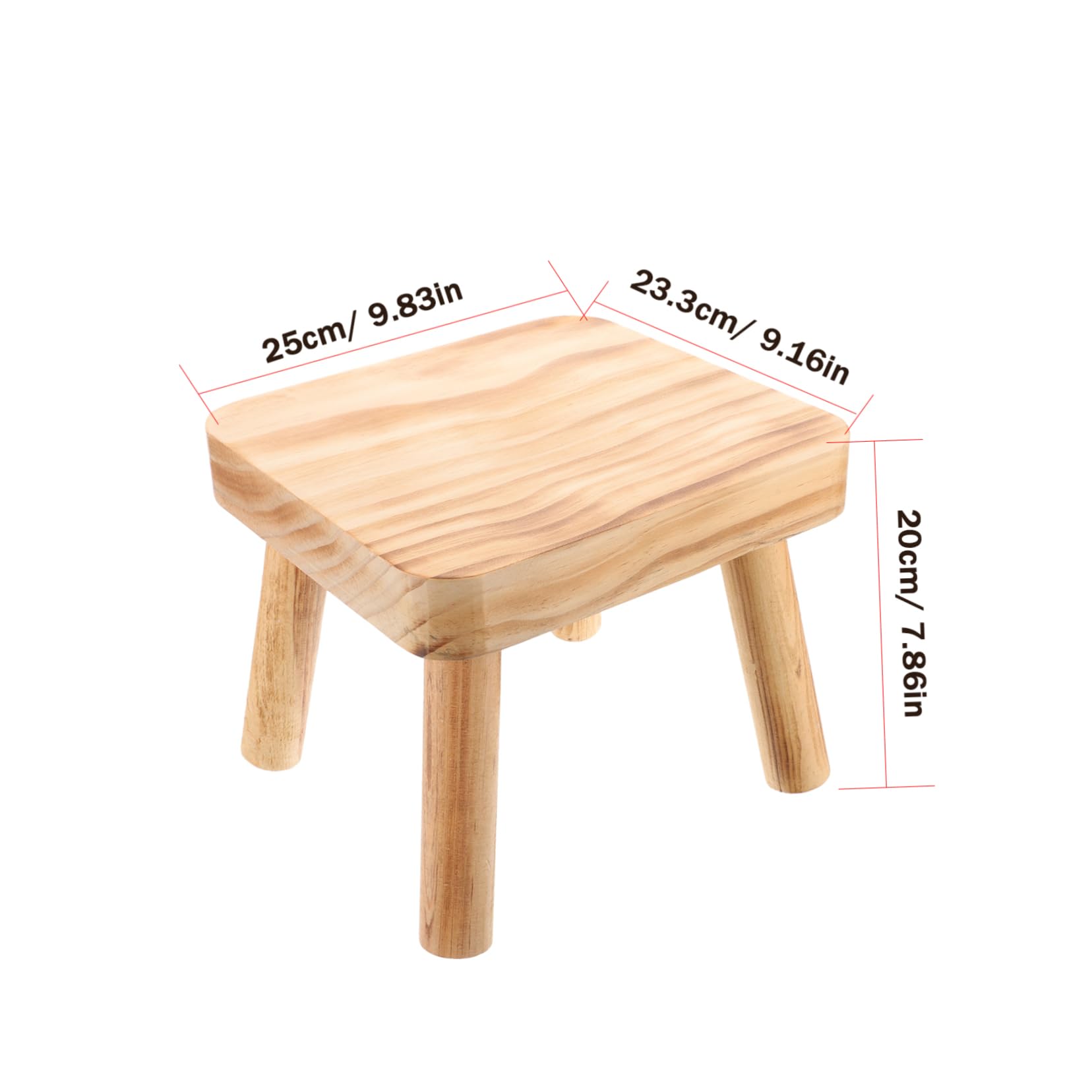 Happyyami Portable Small Wooden Step Stool for Indoor Kitchen Bathroom Outdoor Camping Lightweight Sturdy Design for Adults Easy to Carry Foot Rest for Home Use