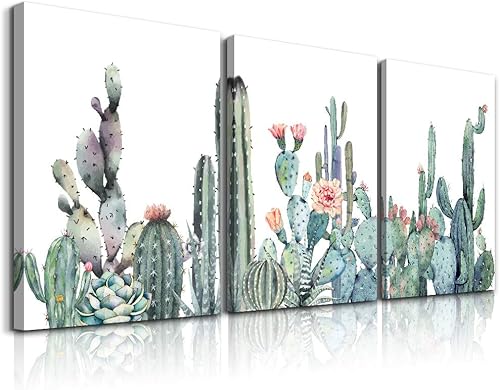 Lienzo decorativo de pared para dormitorio sala de estar lienzo obras de arte para baño decoración de pared plantas verdes suculentas cactus de