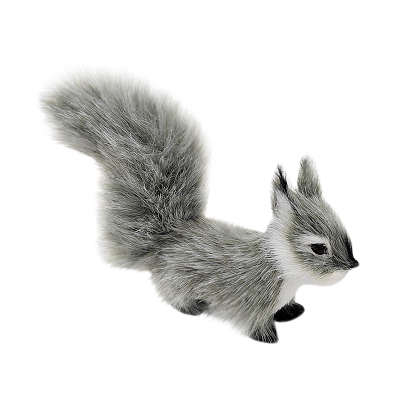 BWESOO Grey Mini Simulation Plush Squirrel 10cm Mini Squirrel Stuffed Animals Plush Rabbit Soft for Gift Home Decor Place Table Decorations Ornament Room Decorations