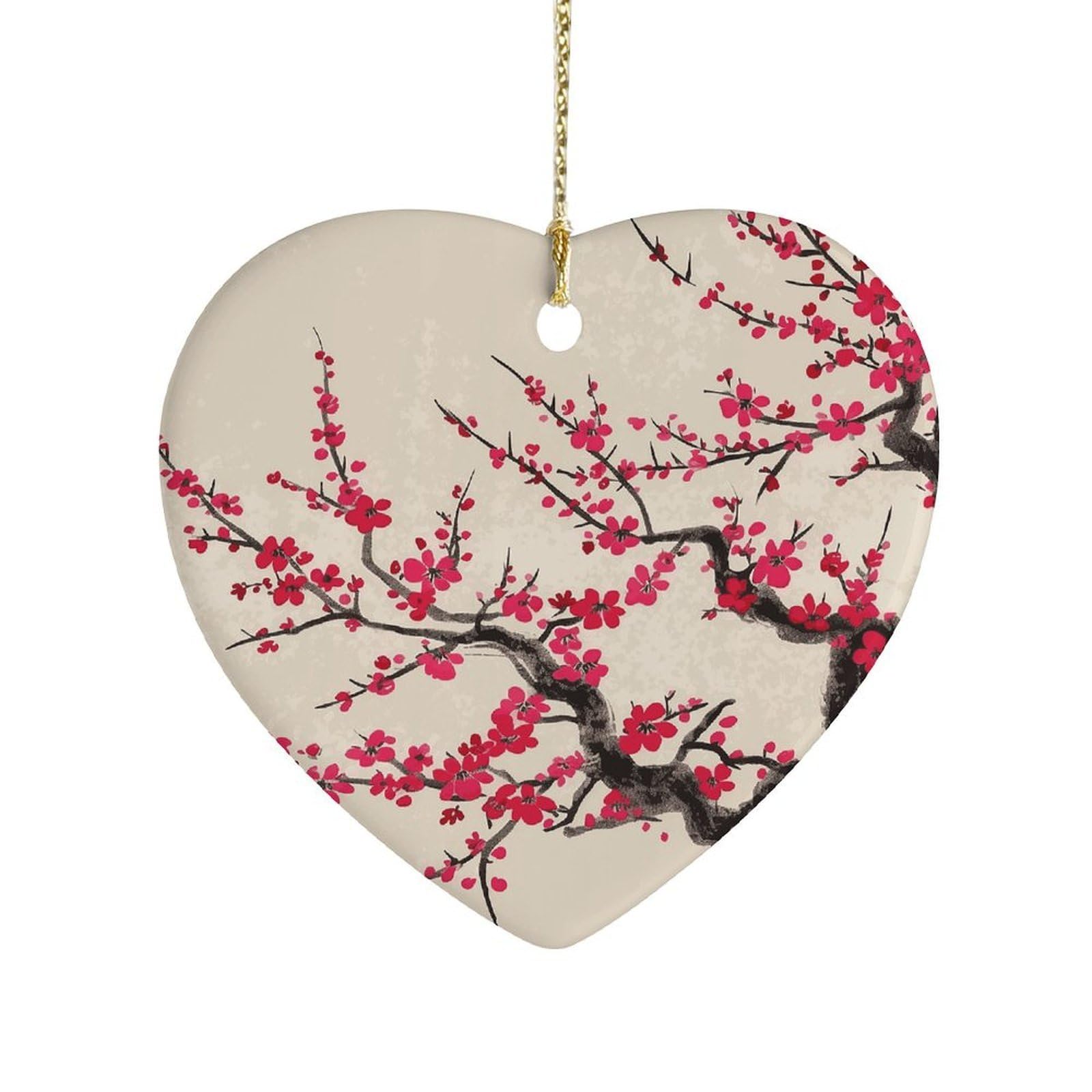 Fekiloot Style Japanese Floral Cherry Blossom Ceramic Ornament Home Decor Keepsake