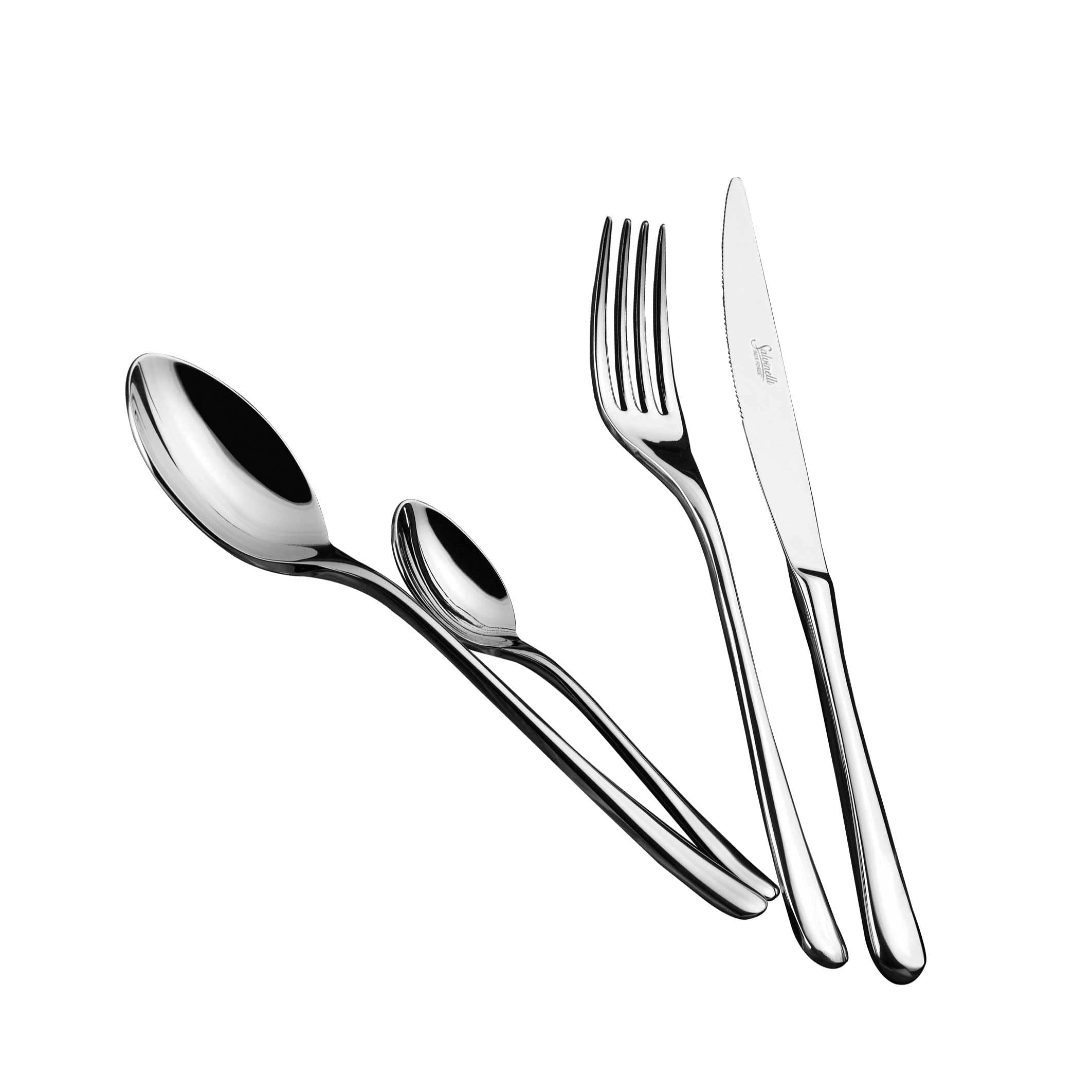 Salvinelli CTPI - Cuchara de mesa (5 mm, acero inoxidable, 30 x 0,5 x 30 cm)