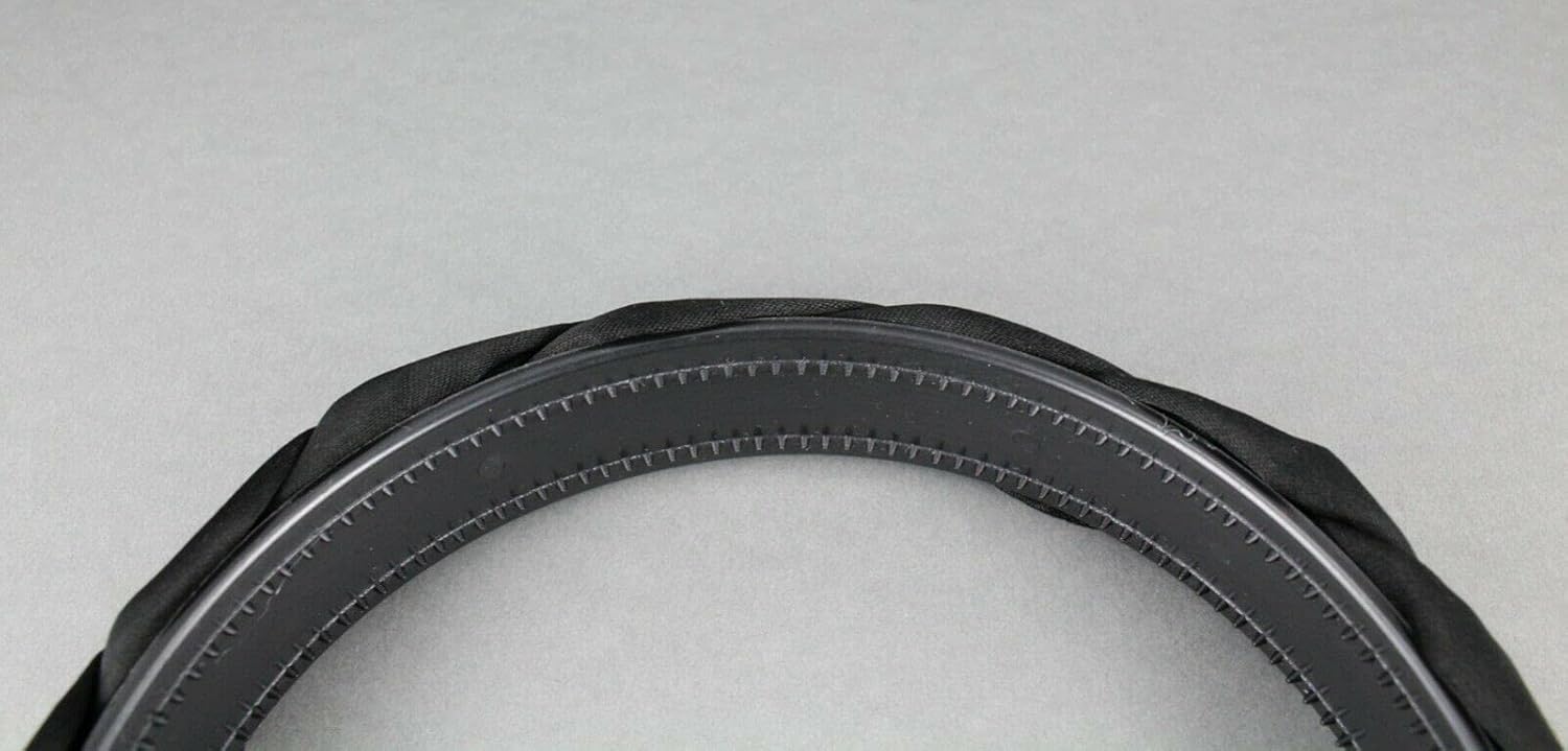Black Satin Braided Headband Soft Fabric Covered Band Grip Teeth Braid 1" Wide Fashion hair Accessories for Women
